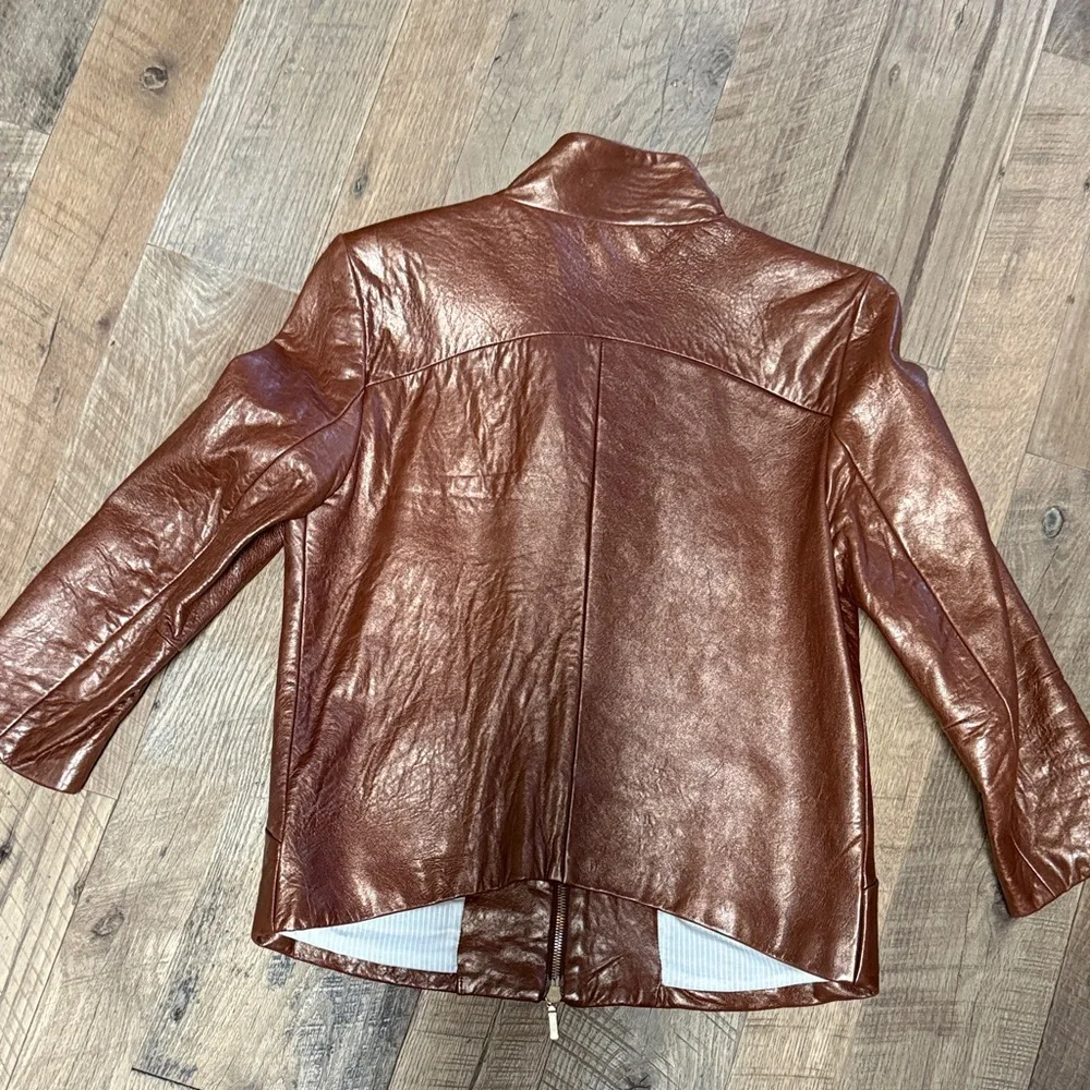 Rebecca Minkoff Metallic Copper Leather Jacket - Picture 12 of 16